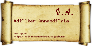 Völker Annamária névjegykártya